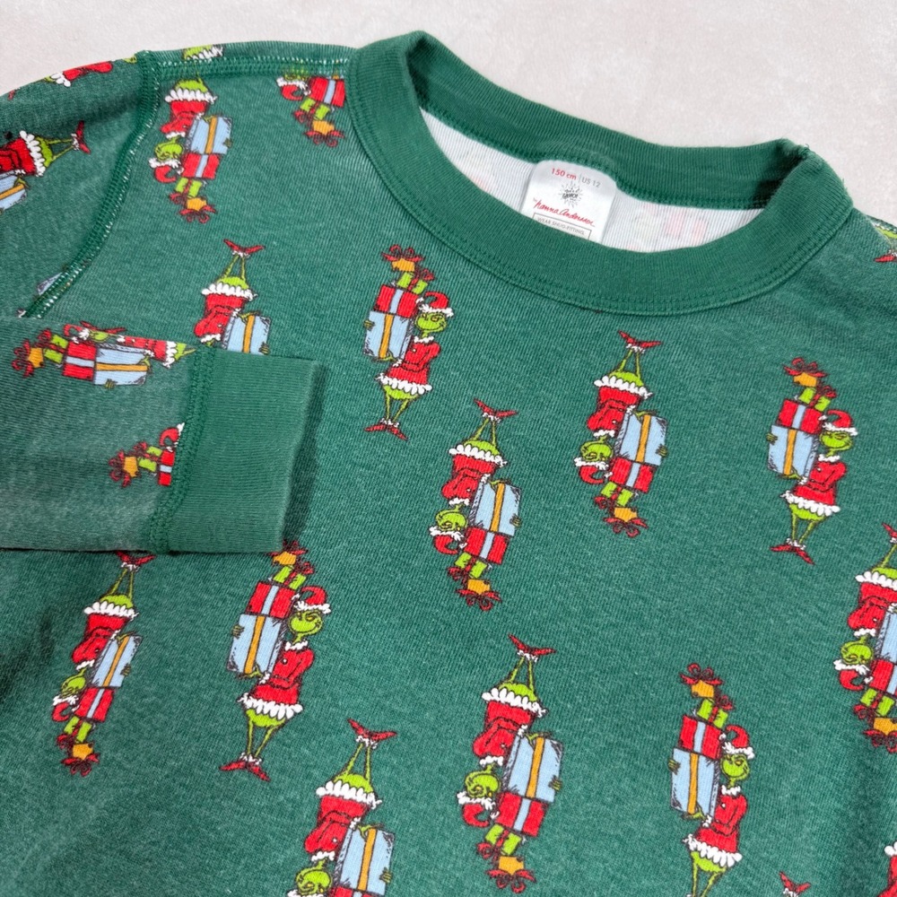 Hanna Andersson Kids Pajamas Dr Seuss Grinch Organic Cotton Sleep Set Size 10 12